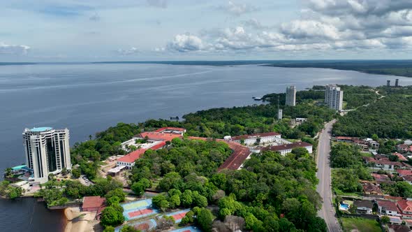 Famous Ponta Negra Beach at downtown Manaus Amazonas Brazil.