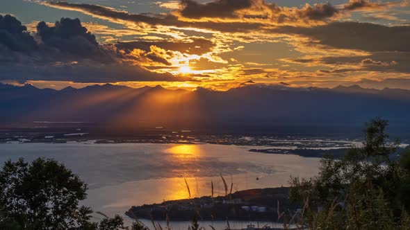 Sunset in Avacha Bay Kamchatka