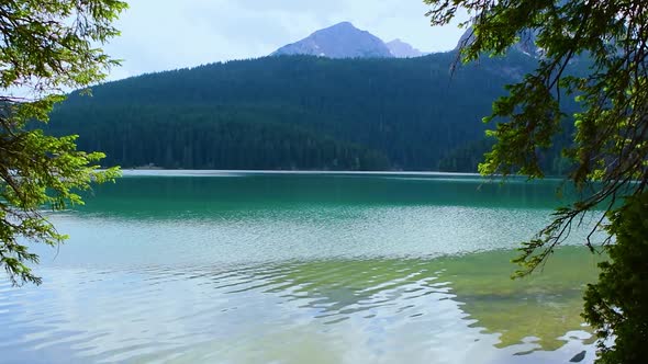 Glacial Black Lake, with Meded Peak. Lake is premium tourist attraction of Durmitor National Park.