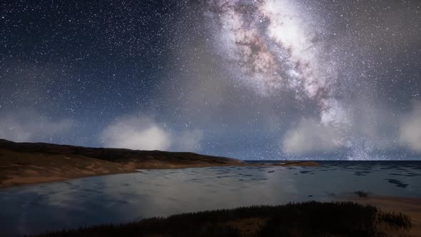 Milky Way Galaxy Over Tropical Island alt