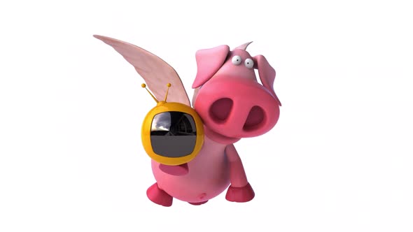 Flying pig - computer animation