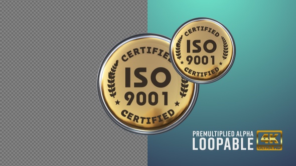 Iso 9001 Badge Looping with Alpha Channel