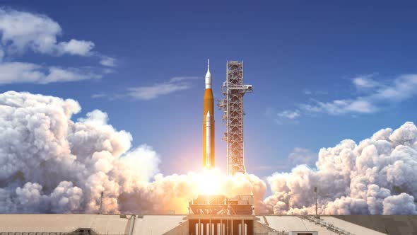 Takeoff Of Space Launch System