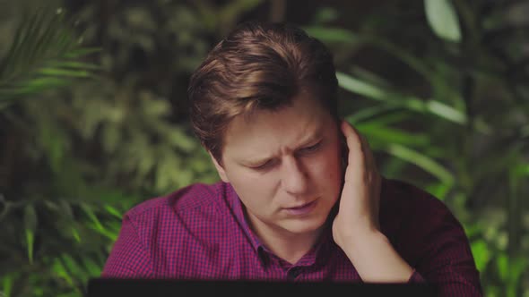 Young Attractive Man Having Ear Pain