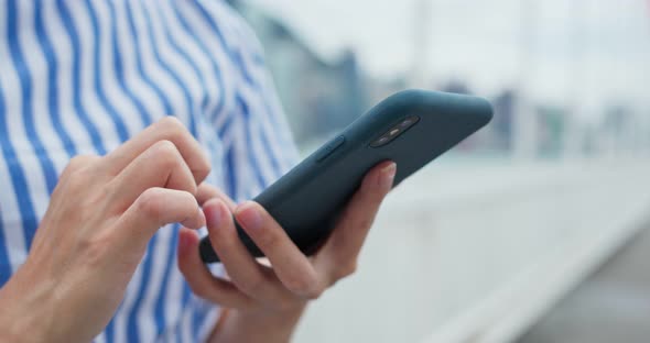 Close up of woman use of mobile phone 