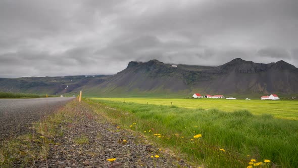 Mountains, Road and Farms