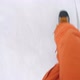 Man Is Sliding on Skates on Frozen Ice Lake - VideoHive Item for Sale