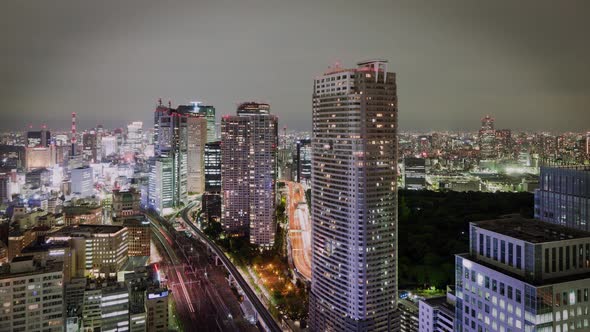 Time Lapse of the amazing Tokyo skyline at night