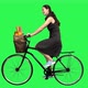 Beautiful Woman Riding a Bicycle Over a Green Screen, Looking Upwards Impressed - VideoHive Item for Sale