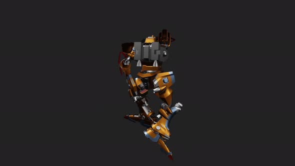 Defense Robot with style  Standing Melee Attack 360 High