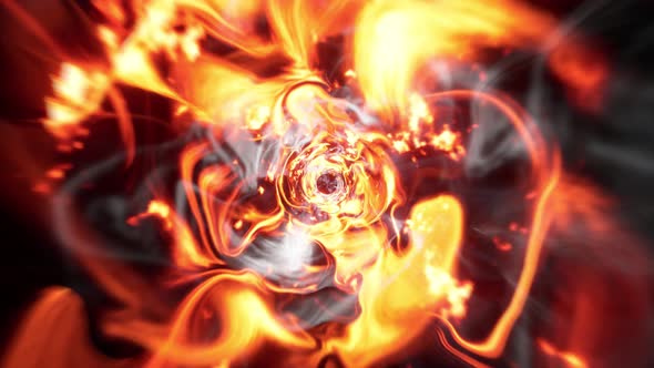 Abstract Smoke Flame Tunnel Effect 4K 01