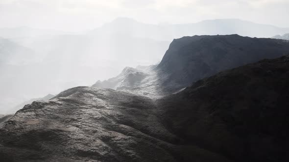 Barren Mountains in Afghanistan in Dust