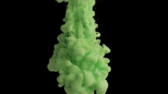 Green Ink Cloud Color Background