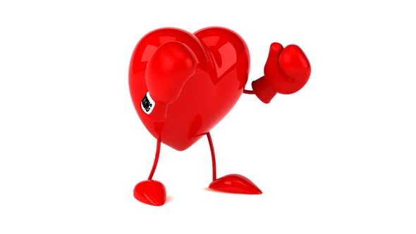 Fun 3D cartoon heart boxing