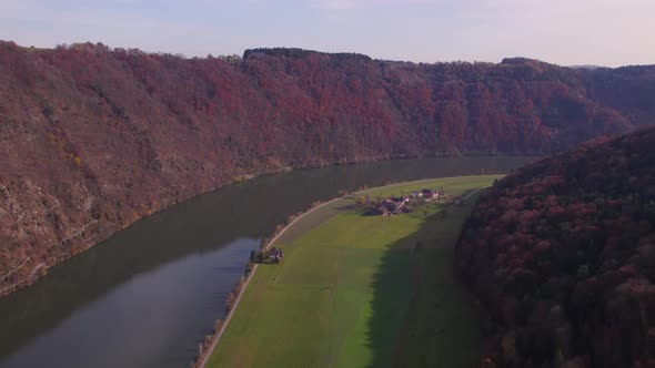 The Danube Loop in the Fall A Meandering Bend in the River