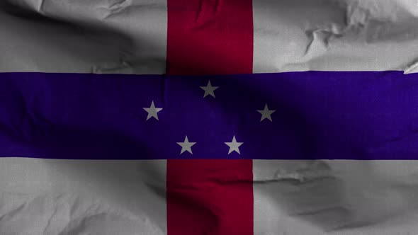 Netherlands Antilles Flag Textured Waving Background 4K