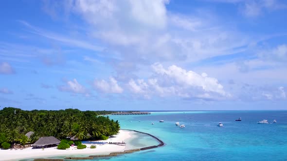 Aerial view travel of exotic seashore beach time by ocean and sand background