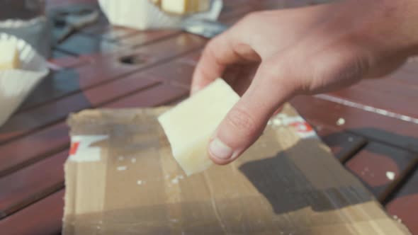 Olive oil and coconut homemade bar soap