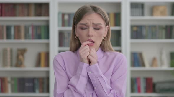 Portrait of Woman Feeling Scared Frightened