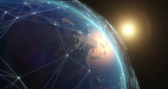 Modern Network Connections Over Earth