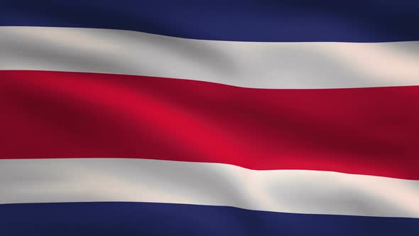 Costa Rica Windy Flag Background 4K
