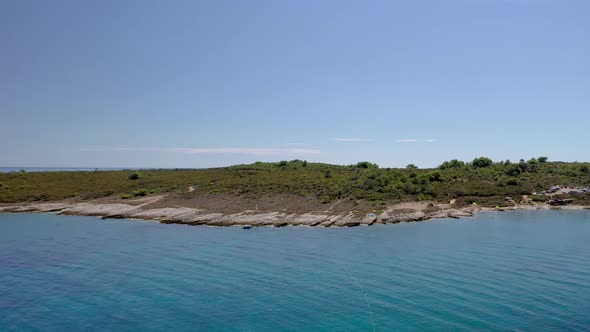 Timelapse movie of a vertical flight with 360 turn over Cap Kamenjak