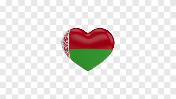 Belarus Flag on a Rotating 3D Heart