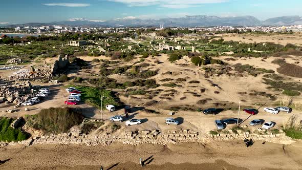 Texture of dust aerial view 4 K Turkey Side