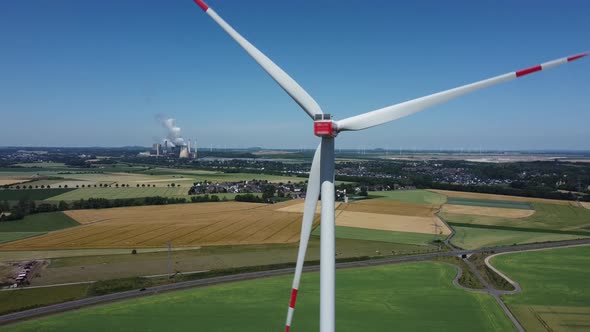 Windmills and Powerplant Weisweiler in Germany