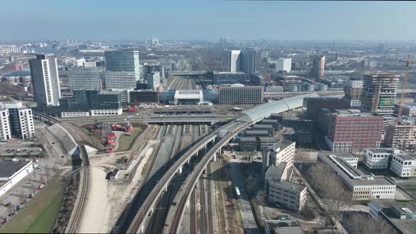 Railway Station Transportation Infrastructure Metro Train Station in Amsterdam Sloterdijk The