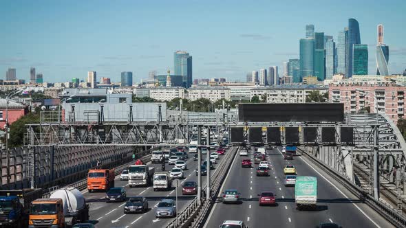 Road and city traffic in megalopolis