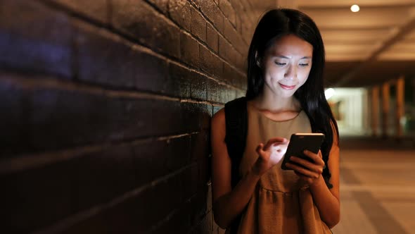 Woman use of mobile phone