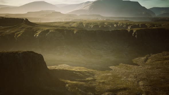 Typical Landscape of the Iceland Green Hills