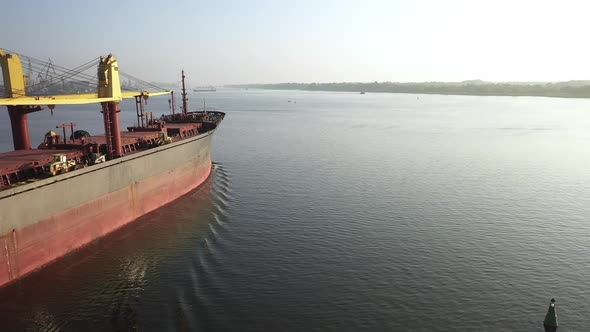 Cargo Boat Loaded with Dry Freight Bulk Commodities