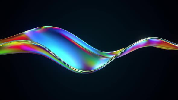 Abstract Shape with Colorful Reflections and Refractions