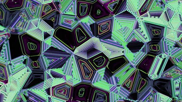 Psychedelic Green And Purple Loop Background