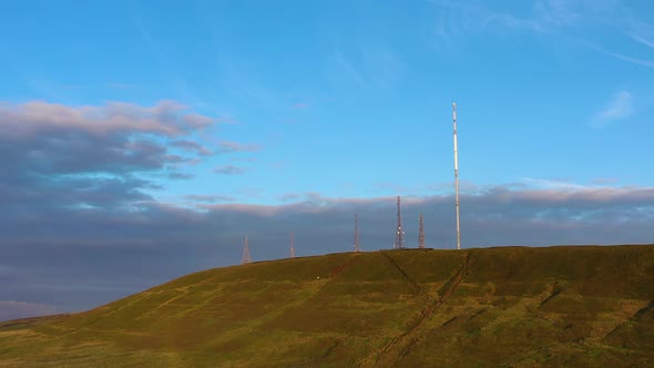 An aerial view of Winter Hill in Bolton