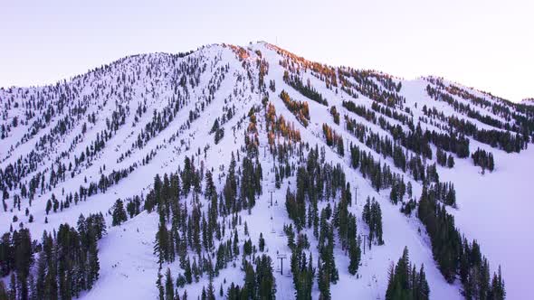 Snowy landscape  of Mt Rose ski resort in Lake Tahoe area, California.  Last footage of Magnum 6 ski