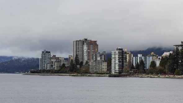 Time Lapse of a Modern City Buildings on the West Pacific Ocean Coast