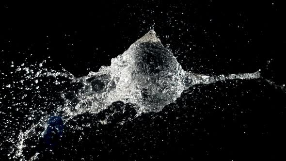 Super Slow Motion Ball Bursts with Splashes of Water