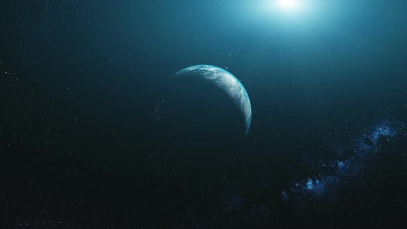 Motion Graph Planet with Blue Water and Brown Mainlands alt