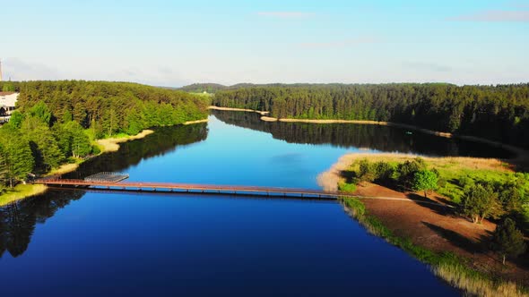 Lithuania Scenic Landscape Over Lake And Forest