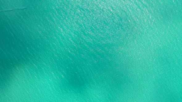 Aerial drone view abstract of luxury lagoon beach voyage by turquoise sea and white sand background 