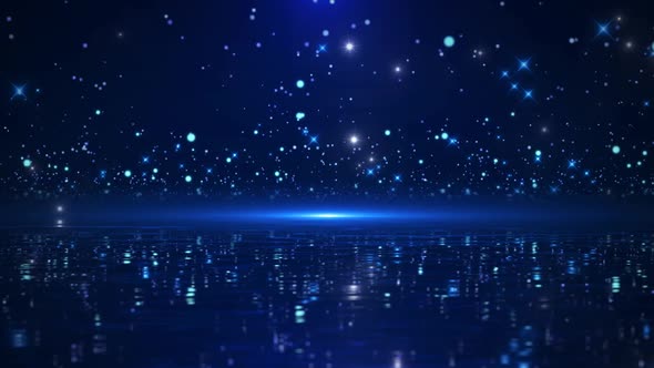 Starry Sky Water Surface Particle Background Loop