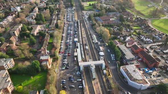 Commuter Train in the UK Transporting Passengers