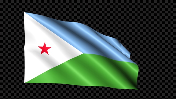 Djibouti Flag Blowing In The Wind