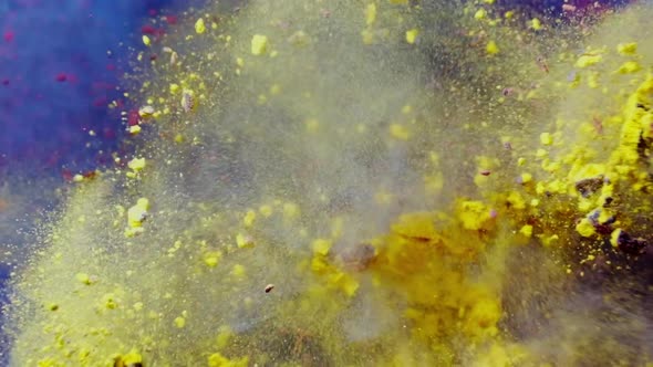 Color Mix Slow Motion of Colored Powder