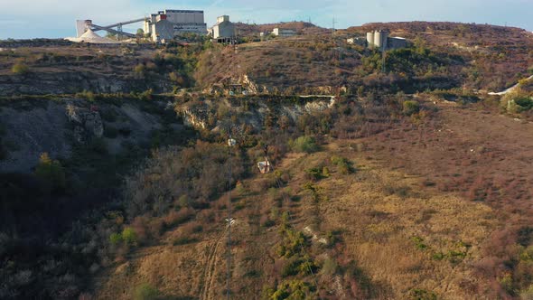 Aerial View Of Ore Delivery In Trolley