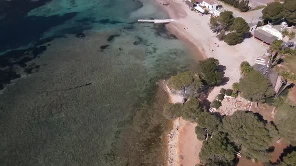 Cala Pada beach in Ibiza, Spain