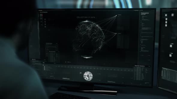 Secret Spy Investigates Location By Using High Tech Ip Data Tracking Network alt